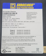 😎 NEW SQUARE D SURELOGIC SURGE PROTECTIVEDEVICE 480Y/277 VAC 3 PHASE SSP04EMA32