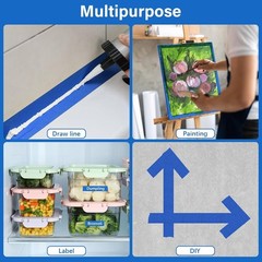 4 Rolls Blue Painters Tape, Masking Tape, Paint Tape for Multi-Purpose, Pain…