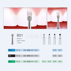 100Pcs Dental Surgical Diamond Burs Ball Round For High Speed Handpiece FG 1.6mm