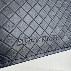 Vtg Day Timer Faux Leather Black Zip Planner Binder Textured Diamond Shape READ