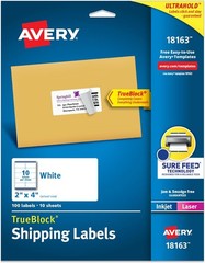 Avery Printable Shipping Labels with Sure Feed – 2″ x 4″ Customizable Stickers