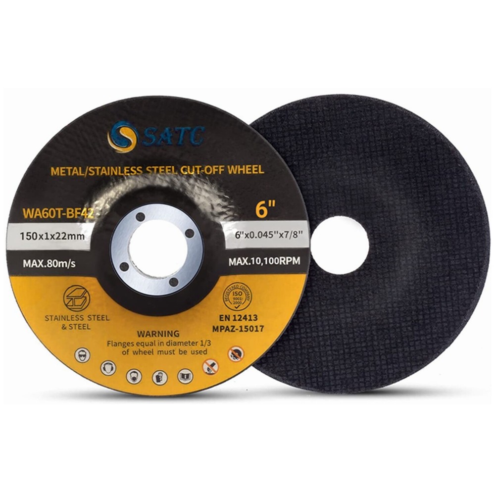 Box of 100pcs 6″150MM Depressed Center Cut-Off Wheels for Metal &Stainless Steel