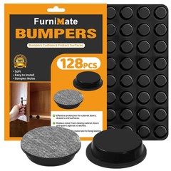Adhesive Rubber Feet 128PCS 1/2 inches, Self Black, Black Bumpers Pads