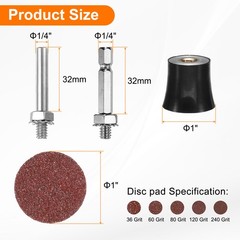 54pcs Quick Change Discs 1″ Roll Lock Sanding Discs 36/60/80/120/240 Grits