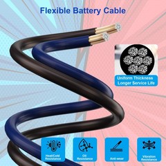 Big 3 Upgrade Electrical Wiring Kit, True Spec Oversized 1/0 AWG Gauge CCA Am…