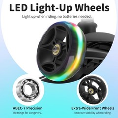 A9 Scooter Kids 312 Years, 3 Wheel Folding Scooter with LED Light Up Wheels…