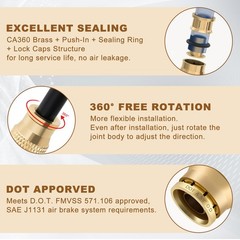 Boeray 5/8″ Quick Push to Connect Fittings Brass Union Straight Joint DOT App…