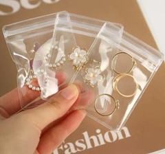 60-Pack Clear Blue PVC Jewelry Bags – Self‑Seal Anti‑Oxidation Pouches, 3 Sizes