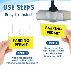 Trinkrittey 5 Pcs Horizontal Clear Parking Permit Holder Pass blue
