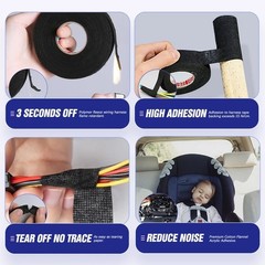 2 Rolls 50Ft Automotive Wire Harness Cloth Tape Heat Resistant Noise Dampening