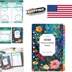 2026 Calendar Planner Inserts A5 5.5 Inch x 8.5 Inch with Flexible Removal Tabs
