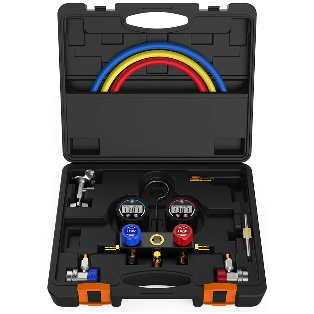 Elitech DMG-1 Digital Pressure Gauge Dual-table Valve High Accuracy HVAC