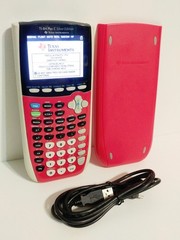Texas Instruments TI-84 TI Plus C Silver Graphing Calculator Hot Pink w/ Charger