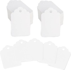 jijAcraft 1000Pcs Price Tags, White Clothing Tags Scalloped Head, White-blank