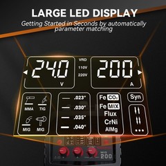 ARCCAPTAIN 6-in-1 MIG Welder Synergic 110V/220V Multi Process w/ LED Display