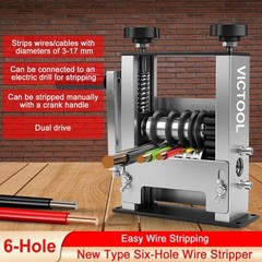 6 Hole Manual Wire Stripping Machine 3-17mm Drill Powered Scrap Wire Stripper