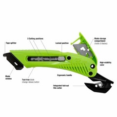 Pacific Handy Cutter S5 Safety Cutter – 3-in-1 Tool with Metal Fixed Guard 1/EA