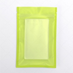5x7in Matte Green Foil Mylar Flat Zip Lock Pouch Bag w/ Clear Back & Machine