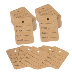 jijAcraft 1000Pcs Price Tags, Brown Clothing Tag for Retail, Rectangle,