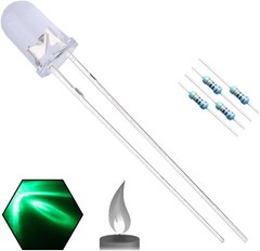 100pcs 5mm Green Flicker Flickering LED Diodes Candle Flicking Lights Clear
