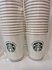 40 -12oz Cups Lids Coffee Cups 12 Ounce Starbucks Paper Hot Cups w Solo Cup Lids