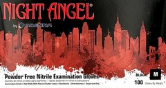 Adenna NGL225 Night Angel 4 Mil Nitrile PF Exam Glove, Black – 100 Count