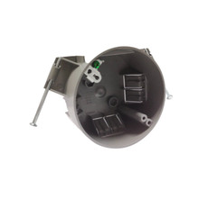 5-Pack- 4 inch Round Ceiling Box w/Grounding 20 Cu In ETL Certified Gray Plastic