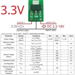 Mini 1A 3.6V 4.2V-18V to 1.2V 1.8V 2.5V 3.3V 5V LDO Regulators for Battery