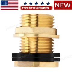 BBF020 Brass Bulkhead Fitting 1/2″ Female NPT and 3/4″ Male GHT Garden Hose NEW