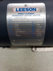 Leeson DC Motor, 1 HP, 3000 RPM, 0-120 VDC, TENV, 56CZ, Shaft Diameter- 5/8″