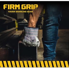 Lot Of 12 – Firm Grip Leather-Palm Size: Large Gloves – 3 Pairs Per Pack All New
