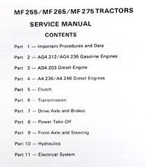 Massey Ferguson 255 Tractor Service Repair Shop Manual Technical Workshop Mf 255