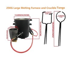 55LBS/25KG Large Propane Smelting Kit with 25# Crucible and Tongs Set for Lif…