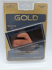 Gold Auto-Darkening Welding Lens True Color Gold Shade 10 Fits 2″ X 4-1/4″ Weld