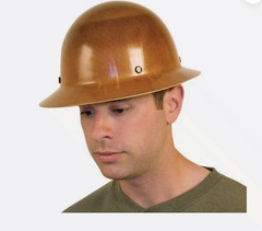 NEW MSA 475407 TAN Skullgard Full Brim Hard Hat W/Fast Track Ratchet Suspension