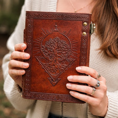 Leather Notebook Tree of Life 5×7 Inch Journal Diary Sketchbook 200 Pages B1 G1