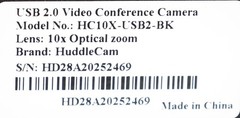New HuddleCam PHC10X-USB2-BK USB Conference Cameras PTZ Control Webcams