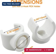 Litoexpe 3/4 Inch PEX Pipe Clamps, 20mm PVC Pipe Holder, Plastic U-Hook PEX Pipe