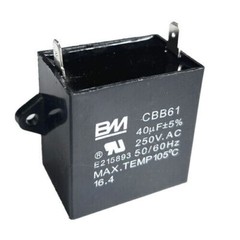 CBB61 250V 2/5/6/8/10/15/20/25/40 UF Fan Motor RUN Capacitor 2 PINS 250VAC