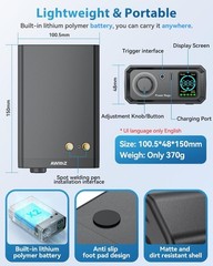 AWithZ 10000mAh Battery Spot Welder 100 Gears Knob Adjustable for 18650 DIY