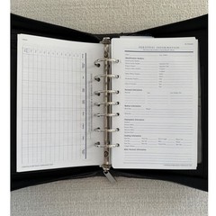 Franklin Covey Leather Planner Binder 7 Ring Retractable Handles Black 8 x 10