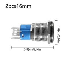 2PCS 16mm 12V/24V Metal Latching Push Button Switch SPDT Waterproof Car RV Tru