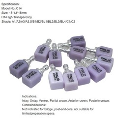 5Pcs/box Dental Emax CAD Lithium Disilicate C14 HT Glass Ceramic CEREC Block Lab