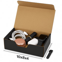 200 Black Shipping Boxes 10x8x4 Mailer Boxes Corrugated Self Seal No Tape