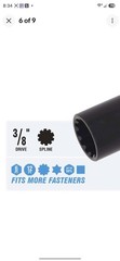 NIP Spyder 3-Piece 3/8-Inch Drive Deep SAE Impact Socket Set w/Adapter. # 19710