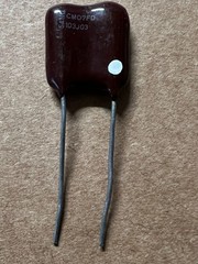5pcs of SANG CM07FD103J03 Silver Mica Capacitor 10000pF (10nF), New.