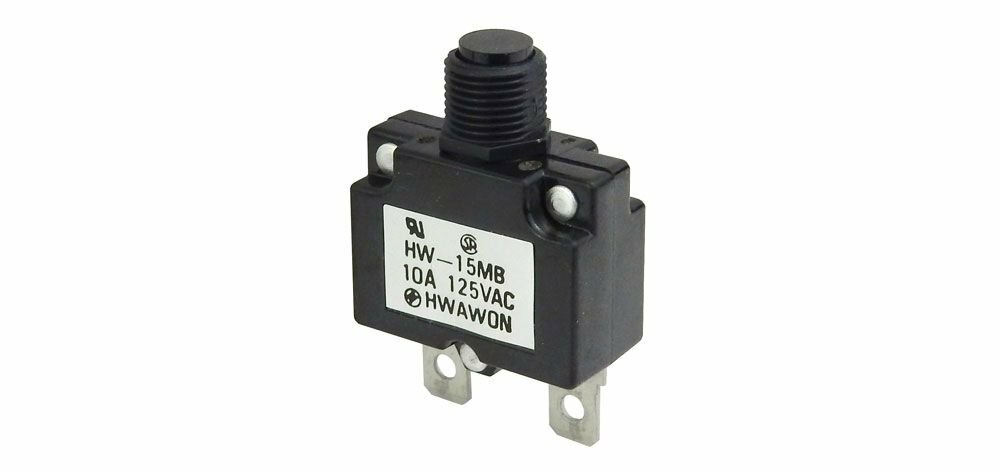 Hwawon HW-15MB – 10 AMP CIRCUIT BREAKER -125Vac resettable Panel Mount