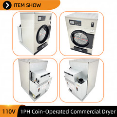 Commercial Gas Dryer 16kg Coin-Operated Laundromat & Industrial Use 110V 1-PH