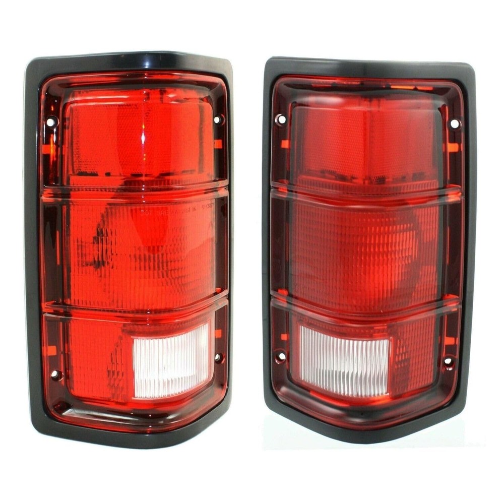 2 Tail Lights Clear Red Lens Bezel Housing Dodge Dakota 1987-1996 55076438