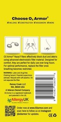 O2 Armor Nose Filters for Welders & Allergies – Nose Filter for Dust – Nasal Fil